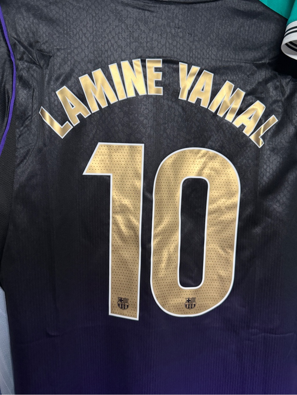 Nike Black and Gold Lamine Yamal #10 Jersey